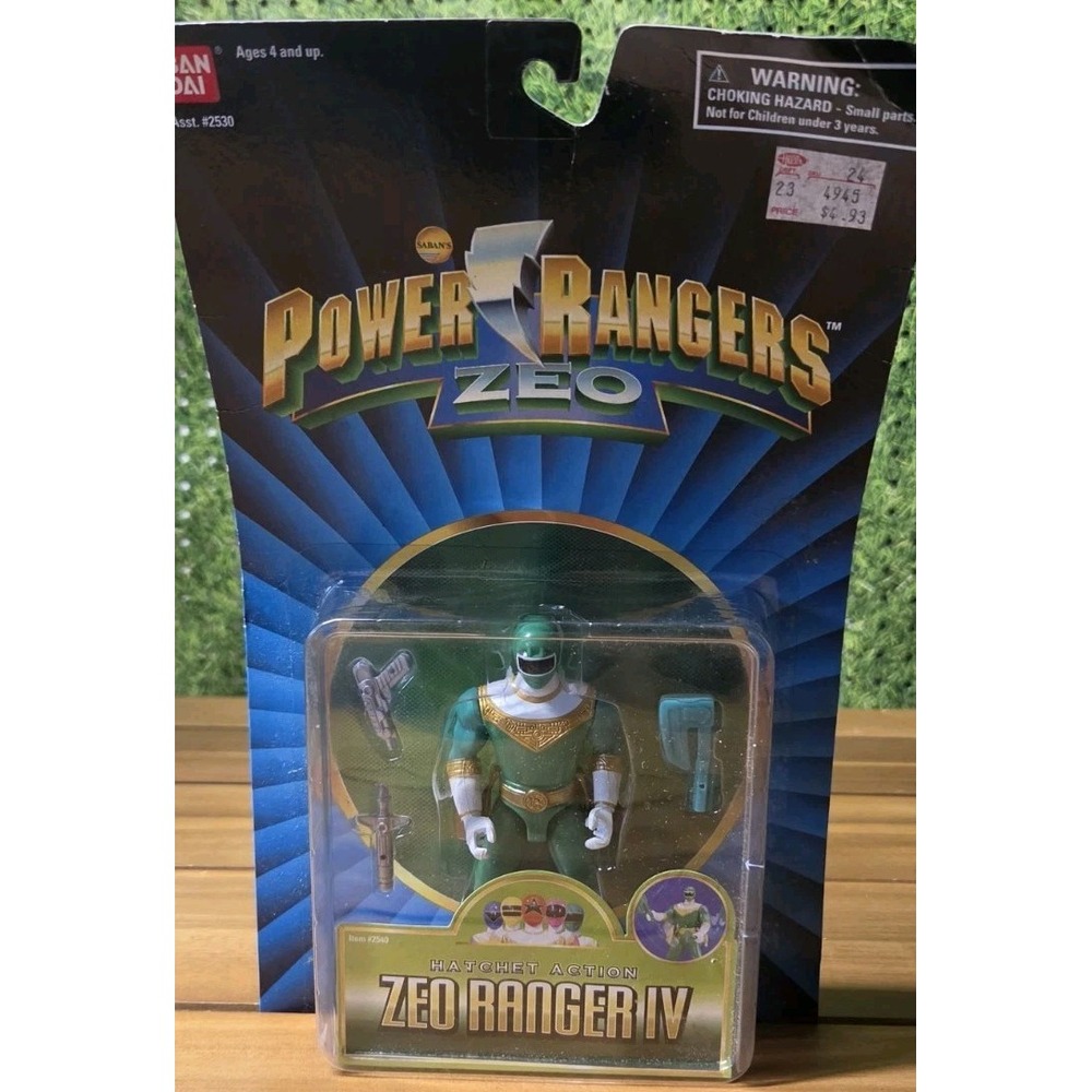 Power Rangers Zeo 5" Green Ranger IV Hatchet Action Feature Adam Park Bandai MOC